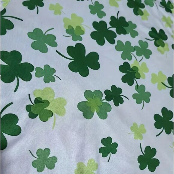 St Patrick's Day Shamrock Clover Print Crew Neck T-Shirt Sz 14 - Picture 5 of 6